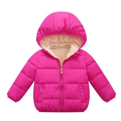 Winter Coats for Kids - Warm Plush Jackets with Fur Hood - ZOOMNSTORE