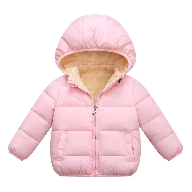 Winter Coats for Kids - Warm Plush Jackets with Fur Hood - ZOOMNSTORE