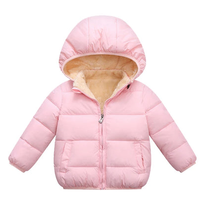 Winter Coats for Kids - Warm Plush Jackets with Fur Hood - ZOOMNSTORE