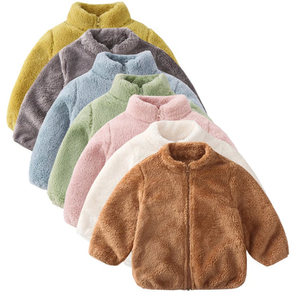 Children Winter Jacket - Boys Girls Thermal Kids Fleece Coat | Double Sided Velvet Outerwear - ZOOMNSTORE