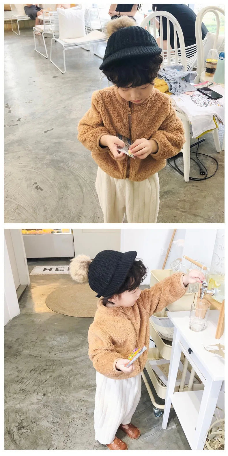 Children Winter Jacket - Heavyweight Kids Fleece Coat | Double Sided Velvet Outerwear - ZOOMNSTORE