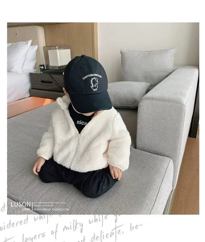 Children Winter Jacket - Heavyweight Kids Fleece Coat | Double Sided Velvet Outerwear - ZOOMNSTORE