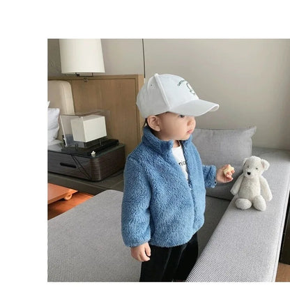 Children Winter Jacket - Heavyweight Kids Fleece Coat | Double Sided Velvet Outerwear - ZOOMNSTORE