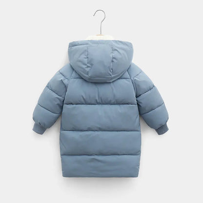 Children Winter Jacket - Kids Warm Parka With Hooded Zipper Closure Coat - ZOOMNSTORE