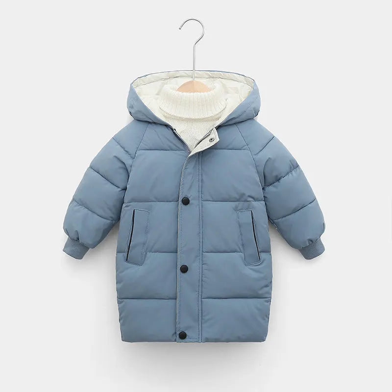 Children Winter Jacket - Kids Warm Parka With Hooded Zipper Closure Coat - ZOOMNSTORE