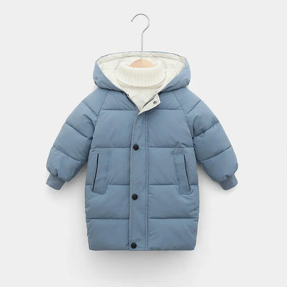 Children Winter Jacket - Kids Warm Parka With Hooded Zipper Closure Coat - ZOOMNSTORE
