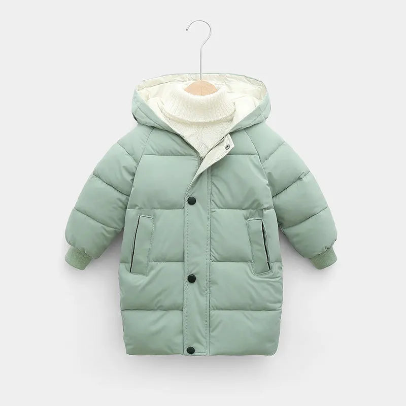 Children Winter Jacket - Kids Warm Parka With Hooded Zipper Closure Coat - ZOOMNSTORE