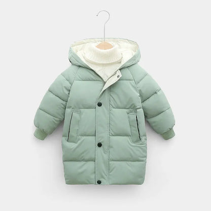 Children Winter Jacket - Kids Warm Parka With Hooded Zipper Closure Coat - ZOOMNSTORE
