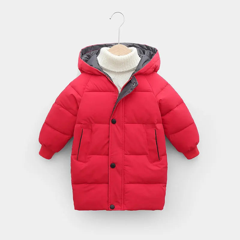 Children Winter Jacket - Kids Warm Parka With Hooded Zipper Closure Coat - ZOOMNSTORE