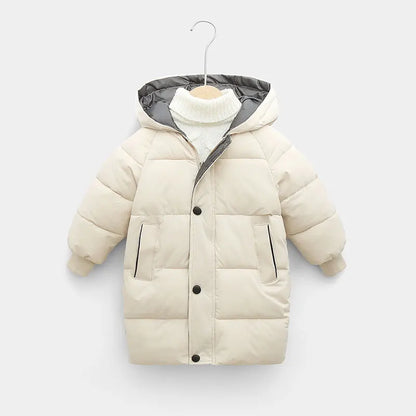 Children Winter Jacket - Kids Warm Parka With Hooded Zipper Closure Coat - ZOOMNSTORE