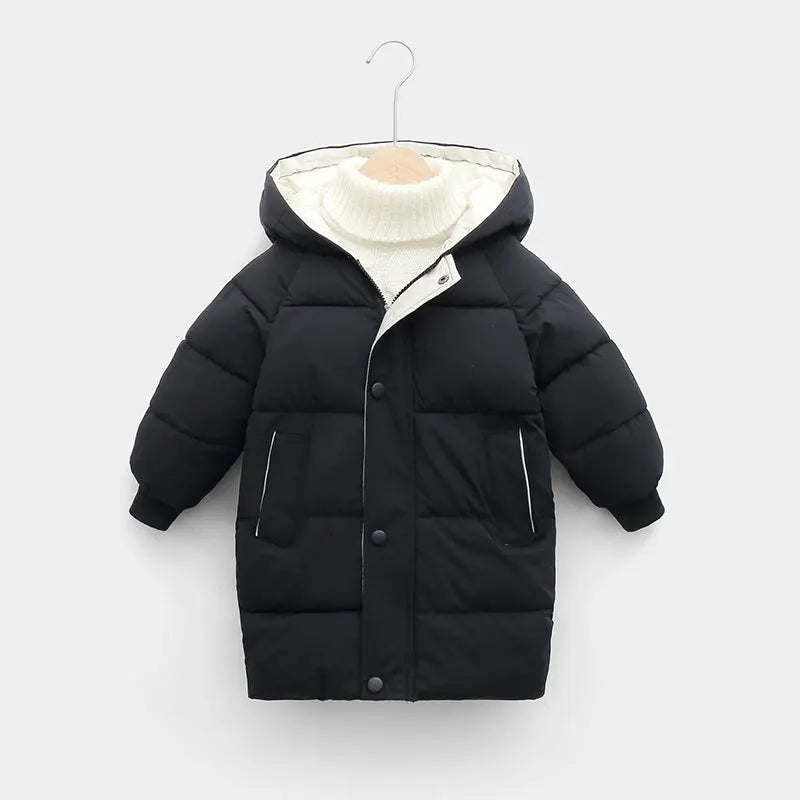 Children Winter Jacket - Kids Warm Parka With Hooded Zipper Closure Coat - ZOOMNSTORE