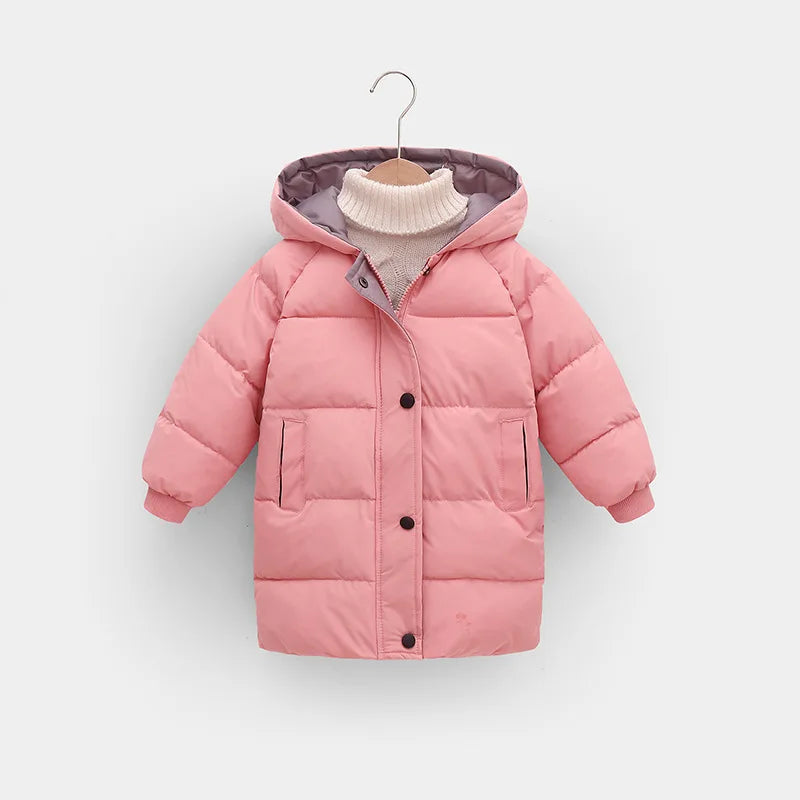 Children Winter Jacket - Kids Warm Parka With Hooded Zipper Closure Coat - ZOOMNSTORE