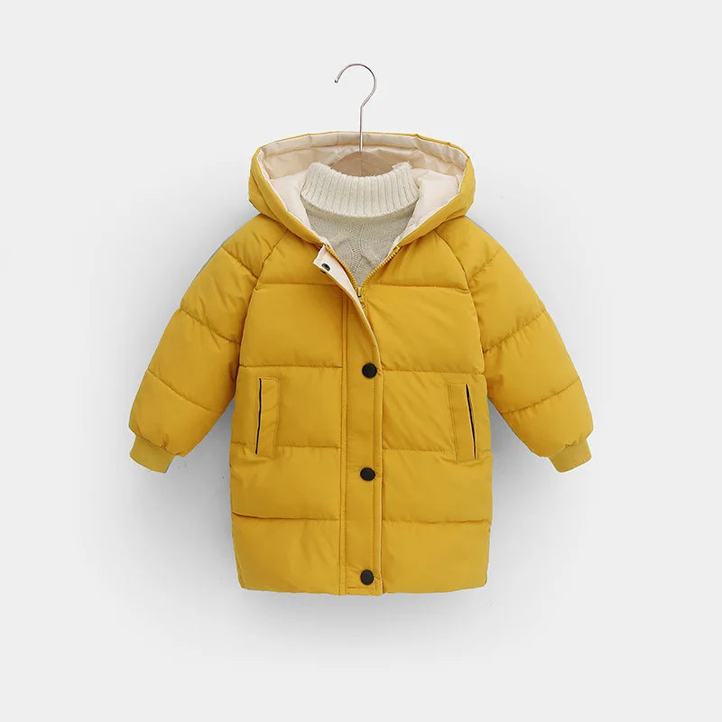 Children Winter Jacket - Kids Warm Parka With Hooded Zipper Closure Coat - ZOOMNSTORE