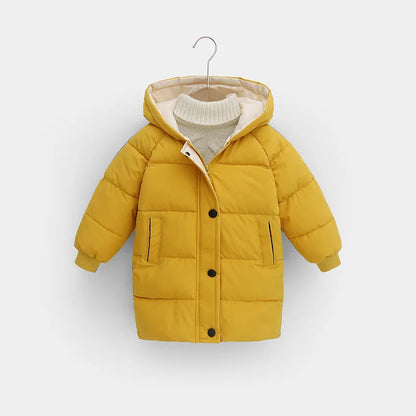 Children Winter Jacket - Kids Warm Parka With Hooded Zipper Closure Coat - ZOOMNSTORE