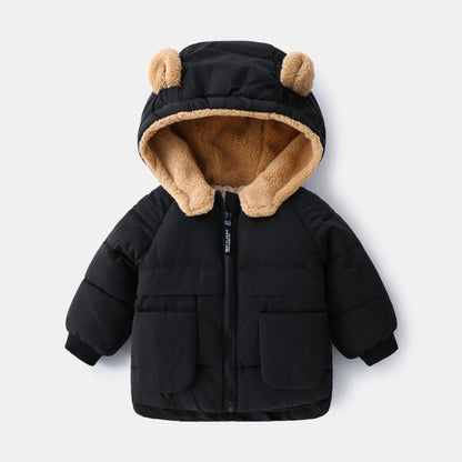 Children Winter Jackets | Heavyweight Kids Jacket – Boys Warm Parkas With Cartoon Bear Coat - ZOOMNSTORE