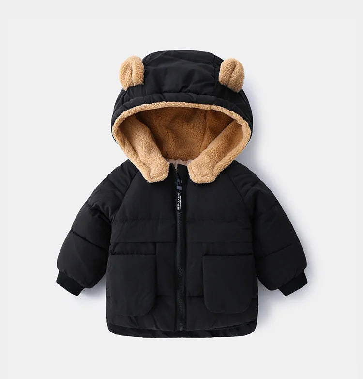 Children Winter Jackets | Heavyweight Kids Jacket – Boys Warm Parkas With Cartoon Bear Coat - ZOOMNSTORE