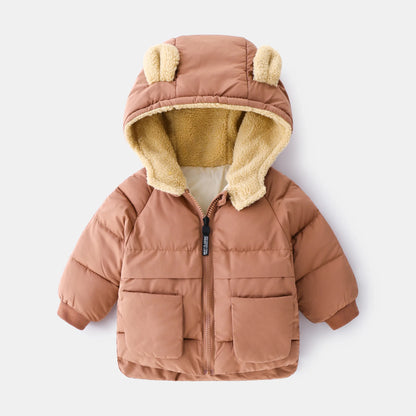 Children Winter Jackets | Heavyweight Kids Jacket – Boys Warm Parkas With Cartoon Bear Coat - ZOOMNSTORE