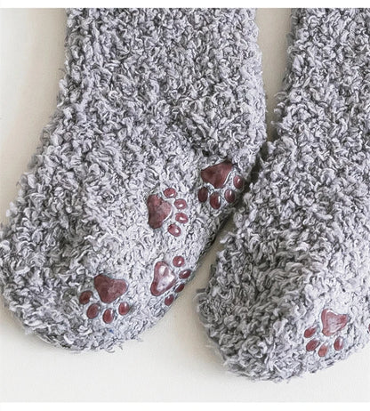 1 Pairs Winter Coral Fleece Children Socks Thick Warm Anti-slip Newborn Girls Boys Tube Socks Indoor Floor Socks For 0-5 Years - ZOOMNSTORE