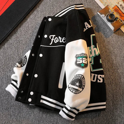 Children's Autumn Jacket - Quilted Cotton Baseball Suit with Zipper Closure for Kids - ZOOMNSTORE