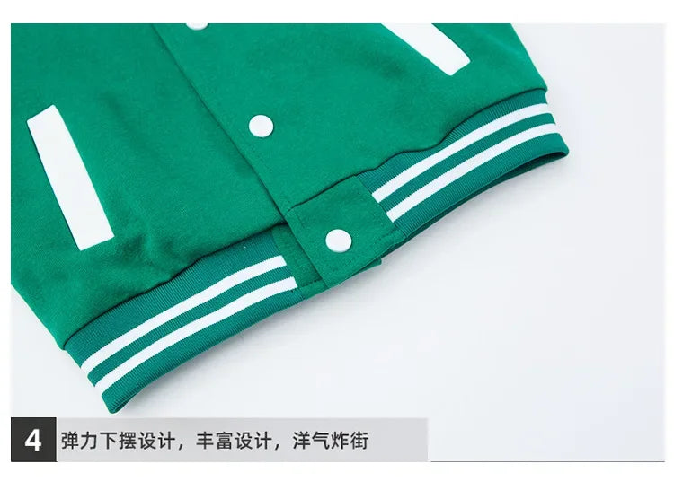 Children's Autumn Jacket - Quilted Cotton Baseball Suit with Zipper Closure for Kids - ZOOMNSTORE