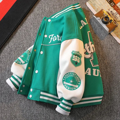 Children's Autumn Jacket - Quilted Cotton Baseball Suit with Zipper Closure for Kids - ZOOMNSTORE