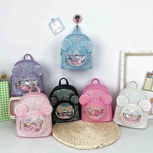 Cute Sequin Backpack for Girls - Cartoon Princess Kindergarten Schoolbag - ZOOMNSTORE