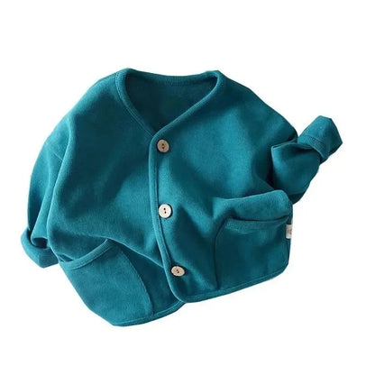 Children's Cardigan Jacket | Kids Autumn Jacket - Solid Color Cotton Casual Top - ZOOMNSTORE