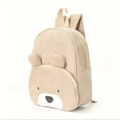 Cute Cartoon Bear Corduroy Backpack - Kids Kindergarten School Bag - ZOOMNSTORE