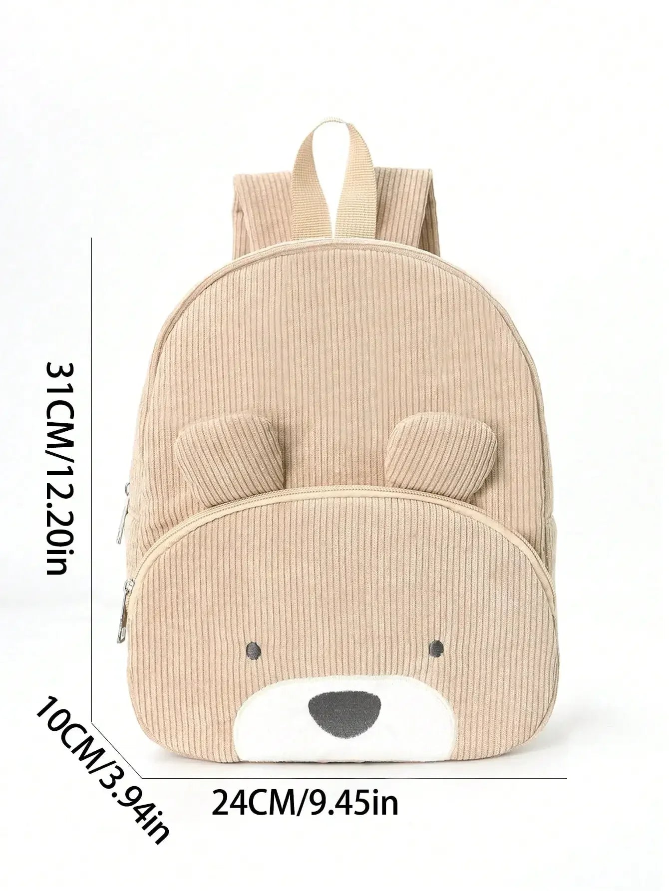 Cute Cartoon Bear Corduroy Backpack - Kids Kindergarten School Bag - ZOOMNSTORE