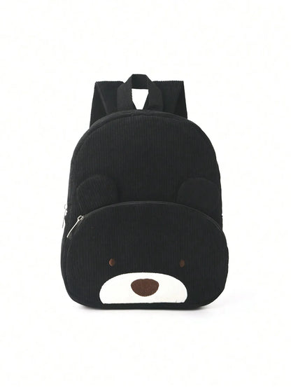 Cute Cartoon Bear Corduroy Backpack - Kids Kindergarten School Bag - ZOOMNSTORE
