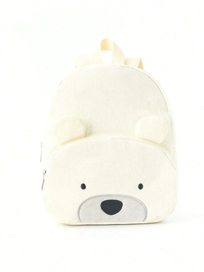 Cute Cartoon Bear Corduroy Backpack - Kids Kindergarten School Bag - ZOOMNSTORE