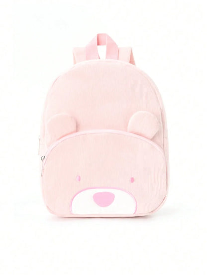 Cute Cartoon Bear Corduroy Backpack - Kids Kindergarten School Bag - ZOOMNSTORE