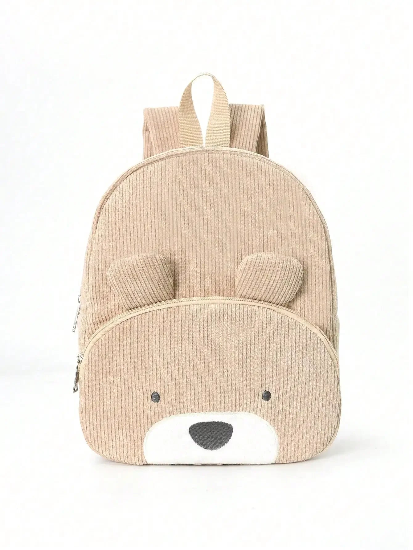Cute Cartoon Bear Corduroy Backpack - Kids Kindergarten School Bag - ZOOMNSTORE