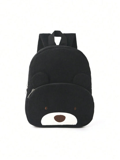 Cute Cartoon Bear Corduroy Backpack - Kids Kindergarten School Bag - ZOOMNSTORE