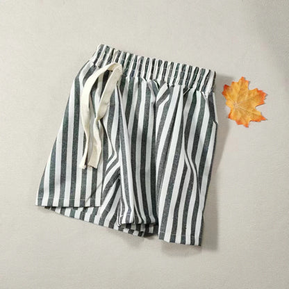 Children's Cotton Shorts - Boys Casual Summer Pants With Elastic Waist, Loose Fit - ZOOMNSTORE