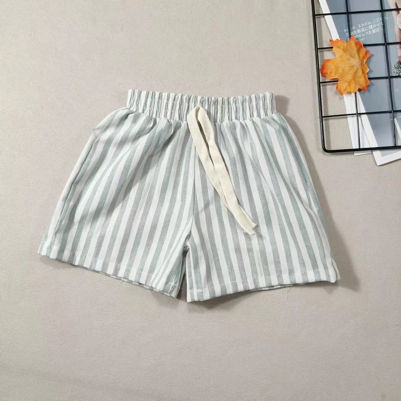Children's Cotton Shorts - Boys Casual Summer Pants With Elastic Waist, Loose Fit - ZOOMNSTORE