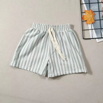Children's Cotton Shorts - Boys Casual Summer Pants With Elastic Waist, Loose Fit - ZOOMNSTORE