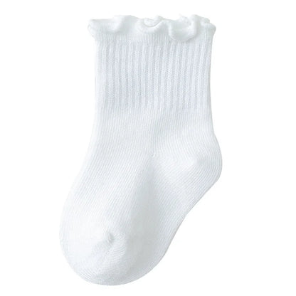 Lawadka Children's Girls Socks Cotton Dot Solid Kids Girl Sock Fashion Princess Baby Socks For Girls   Autumn Winter 0-12Years - ZOOMNSTORE