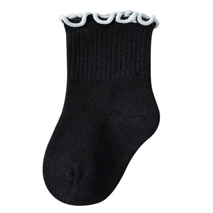 Lawadka Children's Girls Socks Cotton Dot Solid Kids Girl Sock Fashion Princess Baby Socks For Girls   Autumn Winter 0-12Years - ZOOMNSTORE