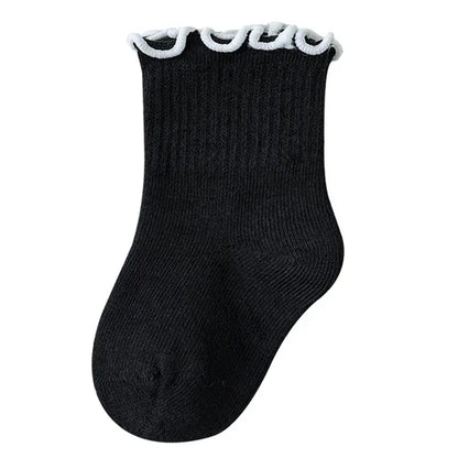 Lawadka Children's Girls Socks Cotton Dot Solid Kids Girl Sock Fashion Princess Baby Socks For Girls   Autumn Winter 0-12Years - ZOOMNSTORE