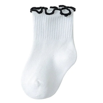Lawadka Children's Girls Socks Cotton Dot Solid Kids Girl Sock Fashion Princess Baby Socks For Girls   Autumn Winter 0-12Years - ZOOMNSTORE