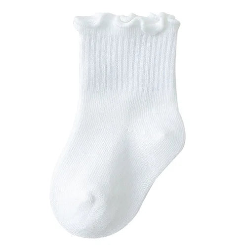 Lawadka Children's Girls Socks Cotton Dot Solid Kids Girl Sock Fashion Princess Baby Socks For Girls   Autumn Winter 0-12Years - ZOOMNSTORE