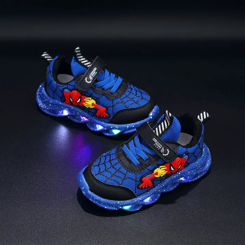 Spider-Man LED Sneakers for Boys - Spring Casual Sports Shoes - ZOOMNSTORE
