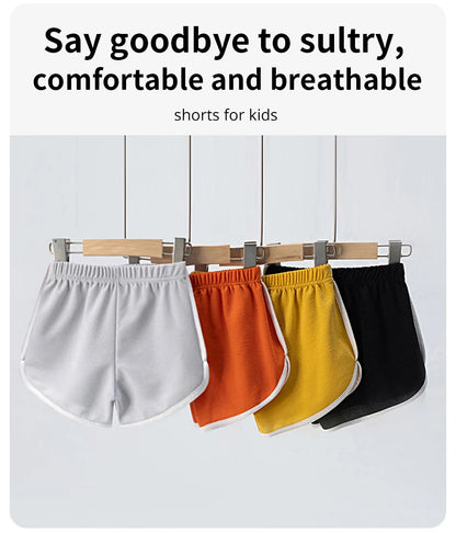 Children's Summer Shorts - Unisex Kids Hot Pants With Elastic Waist, Casual Polyester - ZOOMNSTORE