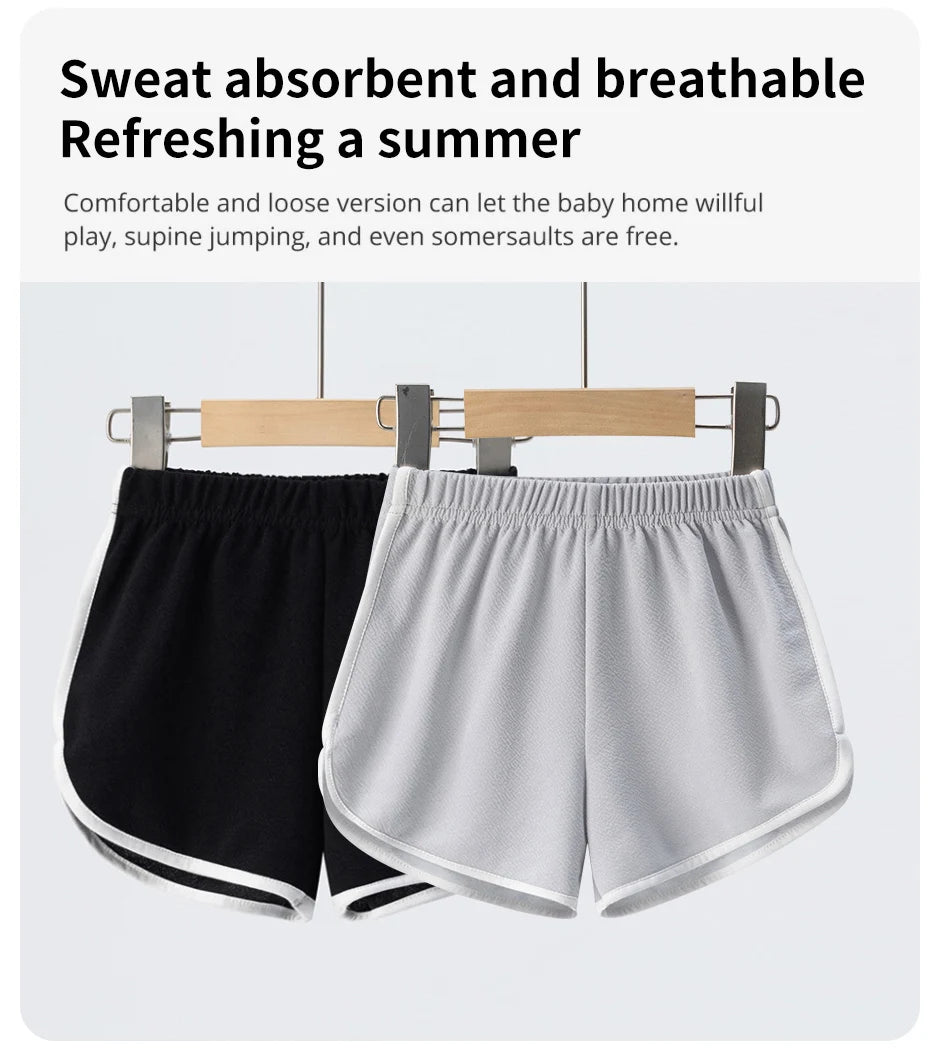 Children's Summer Shorts - Unisex Kids Hot Pants With Elastic Waist, Casual Polyester - ZOOMNSTORE