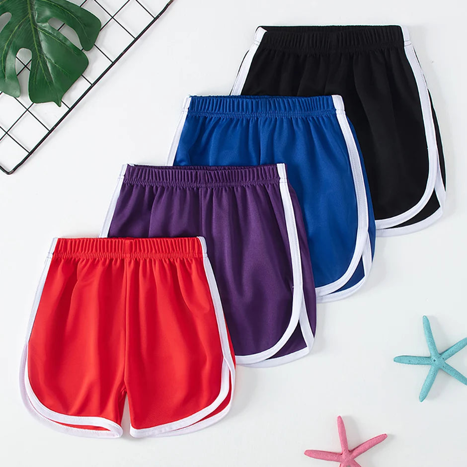 Children's Summer Shorts - Unisex Kids Hot Pants With Elastic Waist, Casual Polyester - ZOOMNSTORE