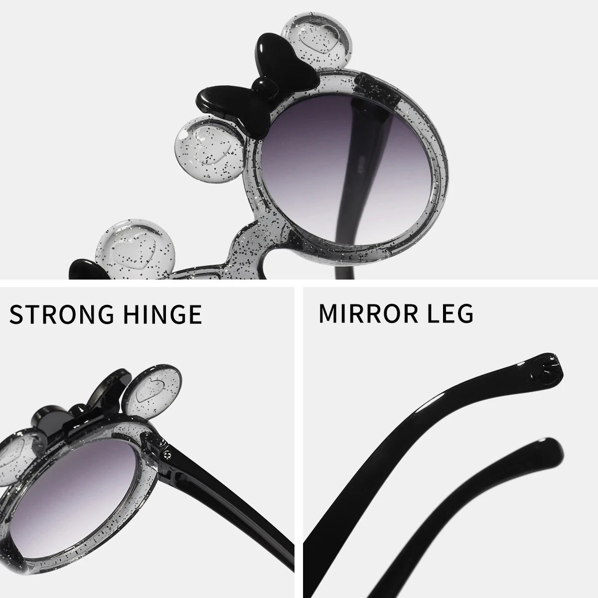 Cute Cartoon Sunglasses for Girls - Trendy Candy Colored Bow Glasses - ZOOMNSTORE