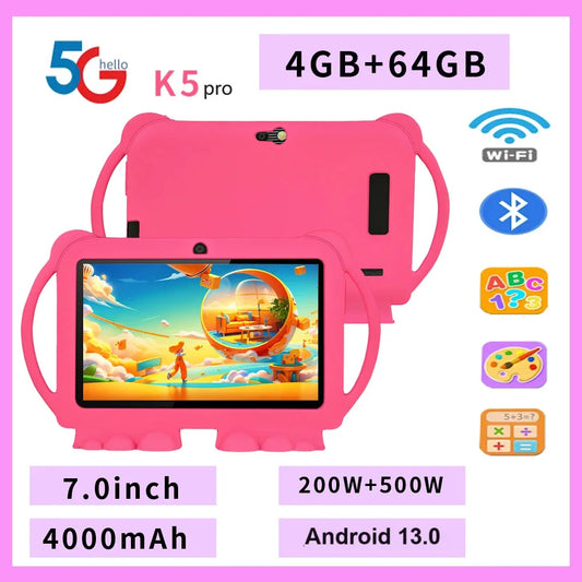 2025 New 5G WIFI 7-inch Children's Tablet 4GB+64GB ROM Drawing and Learning Portable Mini Tablet Quad Core Dual Cameras 4000mAh - ZOOMNSTORE