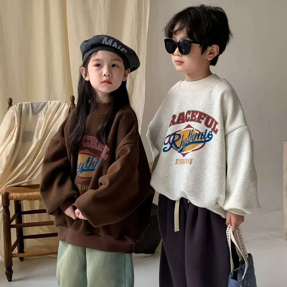 Childrens Fleece Hoodie - Warm Korean Pullover for Boys  Girls - ZOOMNSTORE