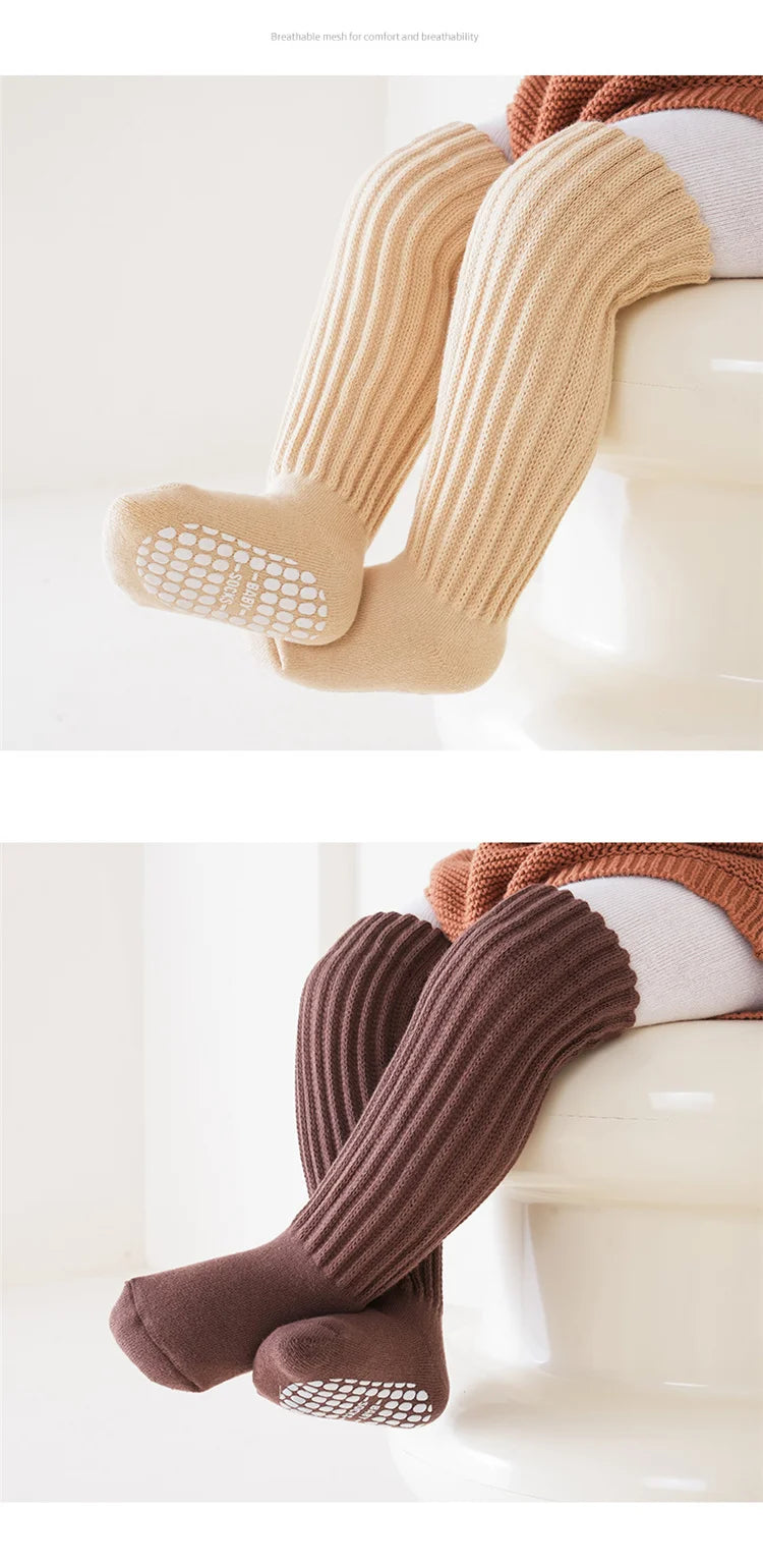 Children's Socks For Boys Girls Winter Thick Warm Newborn Baby Knee High Long Socks Fashion Kids Toddler Sock Anti slip 0-4Years - ZOOMNSTORE